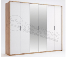 Шкаф Асти 6Д дуб крафт + белый глянец Миро-Марк