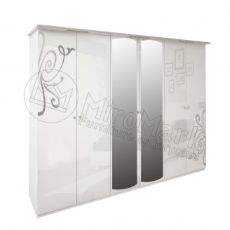 Шкаф Богема 6Д белый глянец Миро-Марк