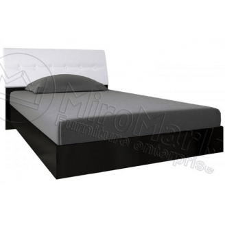кровать Виола 180 мягкая спинка с подъемным механизмом белый глянец + черный мат Миро-Марк