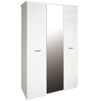 Шкаф Прованс 3Д с зеркалом белый глянец Миро-Марк