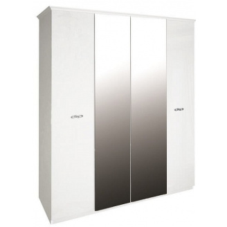 Шкаф Прованс 4Д с зеркалом белый глянец Миро-Марк