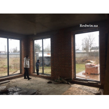 Скління будинку вікнами з алюмінію з фарбуванням купити від виробника в Києві