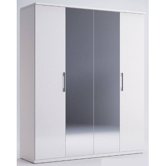 Шкаф Фемели 4Д белый глянец с зеркалами Миро-Марк