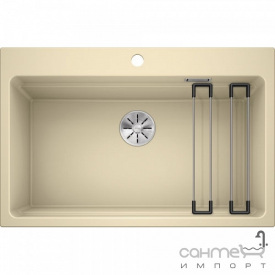Гранитная кухонная мойка Blanco Etagon 8 Silgranit с подставкой из нержавеющей стали 525194 серый беж