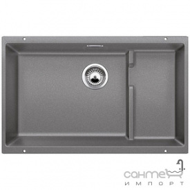 Гранитная кухонная мойка на полторы чаши под столешницу Blanco Subline 700-U Level Silgranit 523545 серый беж