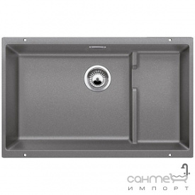 Гранитная кухонная мойка на полторы чаши под столешницу Blanco Subline 700-U Level Silgranit 523539 темная скала