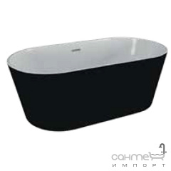 Отдельностоящая акриловая ванна Polimat Uzo 160x80 00337 белая/матовый черный Житомир
