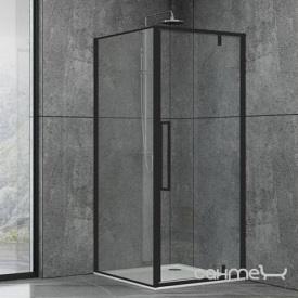 Душевая кабина Dusel DL198B+DL196B Black Matt 100x100x190 профиль черный/стекло прозрачное