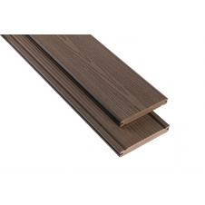 Терасна дошка двостороння ДПК POLYMER&WOOD MASSIVE Венге дерево-полімерна композитна дошка штучна для пірса, пристані коричнева