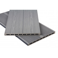 Терасна дошка двостороння ДПК POLYMER&WOOD PREMIUM штучна дерево-полімерна композитна дошка для тераси, балкона, вулиці Сірий