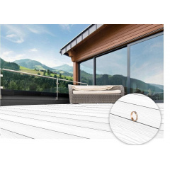 Терасна дошка двостороння Легро LEGRO EVOLUTION FASHION WHITE 3D-текстура дерево-полімерна композитна дошка для тераси, бесідки, басейну біла Івано-Франківськ