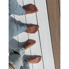 Терасна дошка двостороння Легро LEGRO EVOLUTION FASHION WHITE 3D-текстура дерево-полімерна композитна дошка для тераси, бесідки, басейну біла Івано-Франківськ