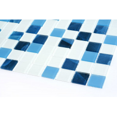 Мозаика стеклянная Kotto Keramika GMP 0425018 С3 Print 19/Blue D Mat/White Mat 300х300 мм Киев