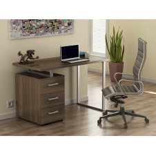 Письмовий стіл Loft-design L-27 хром 1200х600х750 мм з тумбочкою лдсп горіх-модена