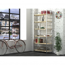 Високий стелаж офісний L-190 new Loft-Design метал+лдсп дуб борас