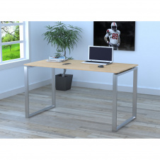 Письменный стол Loft-design Q-135х70х76 см ножки металл-Хром столешница лдсп Дуб светлый-борас