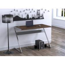Стіл компьютерний N-110 Loft-design 110х55 см лдсп горіх-модена на металевих ніжках сріблястого кольору
