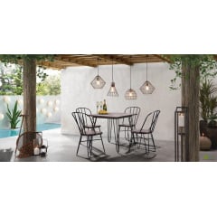 Металевий стілець Clapton чорний з дерев'яним сидінням гевея колір під горіх Володарськ-Волинський