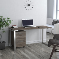 Письмовий стіл Loft-design Q-160х70 см прямий венге на металевих ніжках хром Бушеве