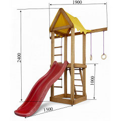 Детский игровой комплекс Sportbaby Babyland-17 уличная площадка домик с горкой и кольцами Славута