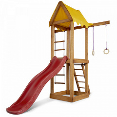 Детский игровой комплекс Sportbaby Babyland-17 уличная площадка домик с горкой и кольцами Славута