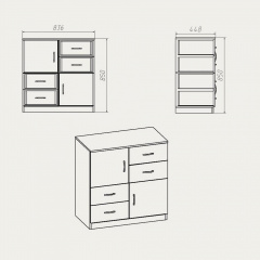 Комод Компанит Комод-2+4 836x850x448 яблоня Калуш