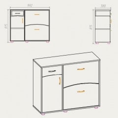 Тумба под обувь Компанит ТО-5 992х380х815 мм бук Луцк