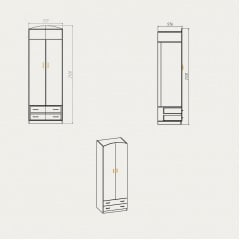 Шафа Компаніт 4 2120x737x536 мм дуб сонома Бердичів