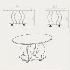 Стол журнальный Компанит Венеция МДФ 900х484х595 мм яблоня Орехов