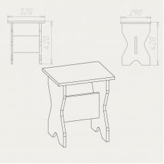 Табурет Компанит Т-1 360x420x290 мм яблоня Николаев