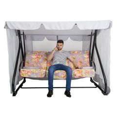 Садовая качеля-диван Vitan Вилла бязь цветы на сером фоне металлическая разборная Бровары