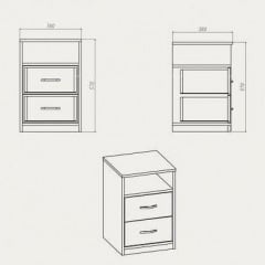 Тумба прикроватная Компанит ПКТ-2 380х380х570 мм яблуня Энергодар