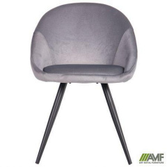 Стілець-крісло AMF Mary ніжки black м'який silver обідній для кафе ресторану для вітальні Нікополь