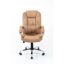 Компьютерное мягкое кресло Richman Калифорния хром кожзам песчаного цвета