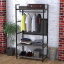Стеллаж-шкаф для одежды LV-100 Loft-Design напольная вешалка-стойка с полочками дсп дуб-палена Херсон
