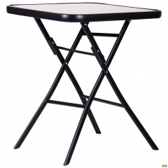 Cадовый столик AMF Mexico черный квадратная столешница из стекла волна складной металлический Мелитополь