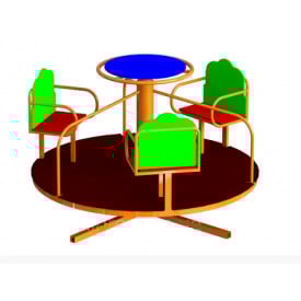 Детская карусель Dali №611 Солнышко металлическая с рулем для улицы