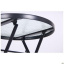 Складаний металевий стіл AMF Maya чорний круглий 60 см зі склом хвиля Житомир