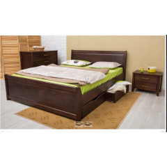 Ліжко дерев'яне з ящиками Сіті класична дерев'яна ліжко Узголів'я 1600х2000 мм Одеса