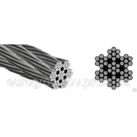 Трос нержавіючий 3.0 мм плетіння 7х7 середньої жорсткості ст.А4 (AISI 316)