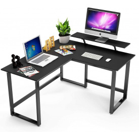 Стіл письмовий комп'ютерний кутовий GoodsMetall з металу з полками Лофт СТП126