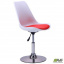 Барный стул Aster опора chrome пластик сидение белое с мягкой подушкой красной регулируемый Одесса