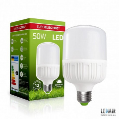Светодиодная лампа Euroelectric LED Plastic 50W E40 6500K (LED-HP-50406(P)) Херсон