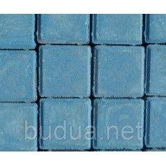 Тротуарная плитка “Квадрат” Стандарт УМБР 40мм, синяя на белом цементе Ужгород