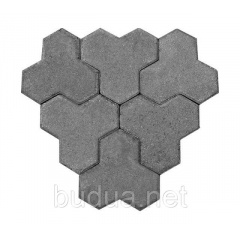 Тротуарная плитка “Трилистник”, серый, 30 мм Черновцы