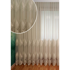 Тюль с купоном Декор-Ин Индиана Белая с вышивкой на бамбуке 245х500 (Vi 200550) Київ