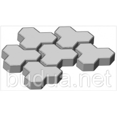 Тротуарная плитка “Трилистник” Стандарт УМБР цвет на белом цементе 60мм Херсон
