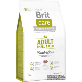 Сухий корм для дорослих собак дрібних порід Brit Care Adult Small Breed Lamb & Rice 3 кг