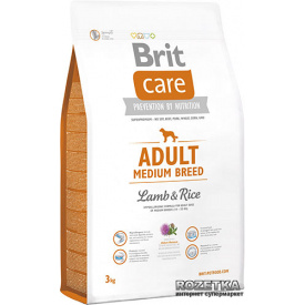 Сухий корм для дорослих собак середніх порід Brit Care Adult Medium Breed Lamb & Rice 3 кг