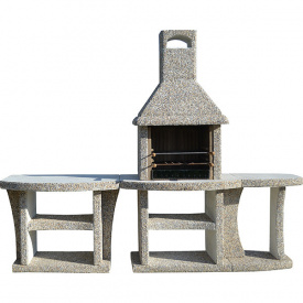 Камин барбекю уличный Каир с маленьким и большим столом